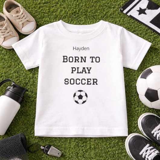 Born to Play Soccer Baby Name Outfit