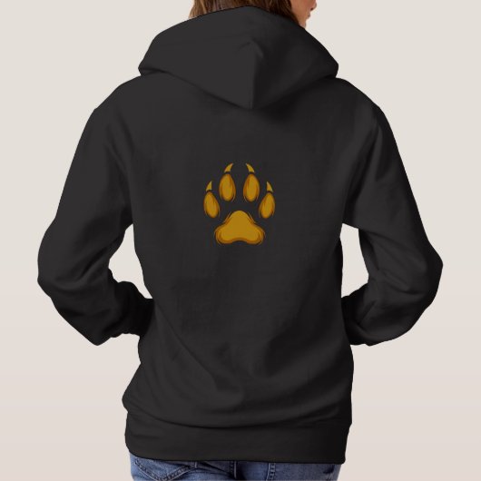 Born to Prowl – Golden Raccoon Paw Hoodie (Achterkant)