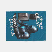 Born To Quest Forced To Clock In Funny Office Fant Fleece Deken (Voorkant (Horizontaal))