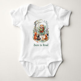 Born to Read Cute Animal Story Time White Romper
