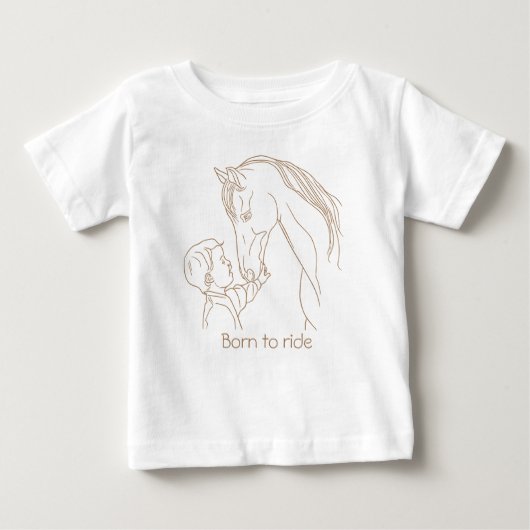 "Born to Ride" Baby Paard T-shirt | Ruitersport T- (Voorkant)
