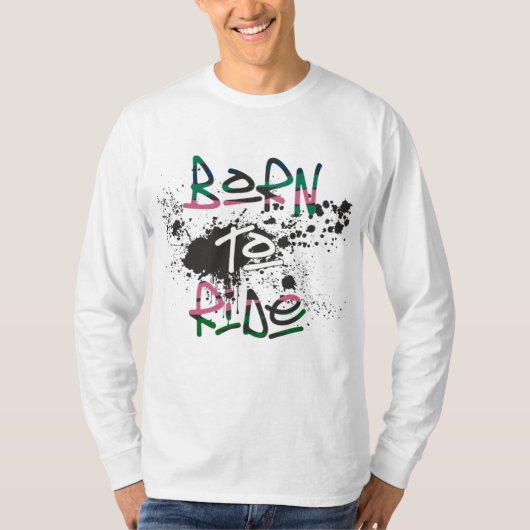 Born to Ride Basic T-shirt met lange mouwen (Voorkant)