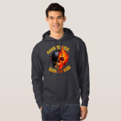 Born to Ride Flaming Skull Helmet Hoodie (Voorkant volledig)