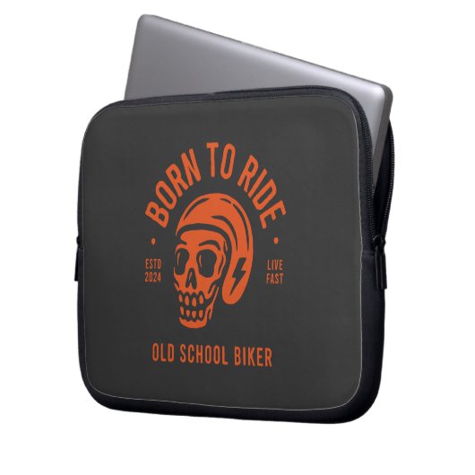 Born to Ride Laptop Sleeve (Voorkant Links)
