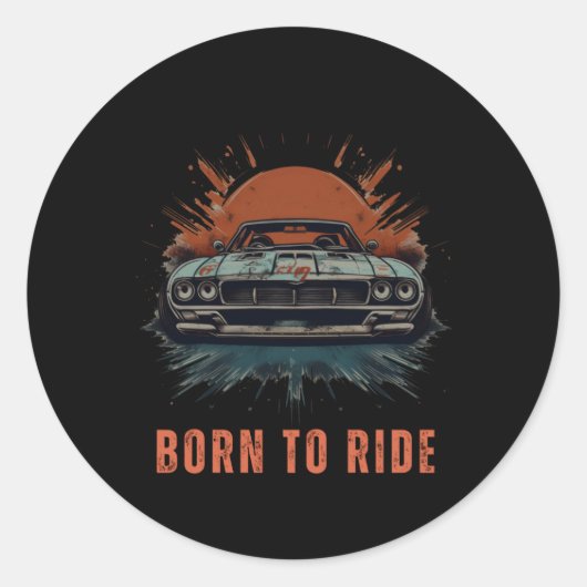 Born To Ride - Muscle Car Sticker (Voorkant)