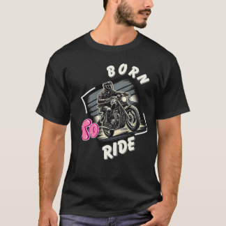Born to Ride - Retro Motorcycle Rider Art voor de T-shirt