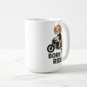 Born to Ride - Schattigee Beagle op de Sticker Koffiemok (Voorkant rechts)