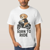 Born to Ride - Schattigee Beagle op de Sticker T-shirt (Voorkant)