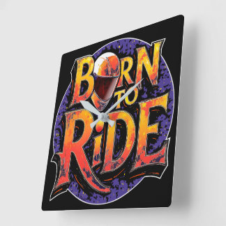 Born to Ride Square Wall Clock Vierkante Klok