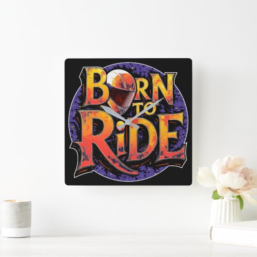 Born to Ride Square Wall Clock Vierkante Klok (Huis)