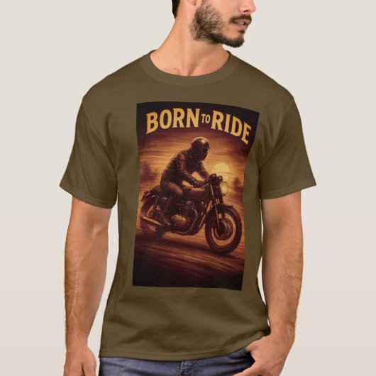 Born to Ride -  T-shirt voor motorfietsen (Voorkant)