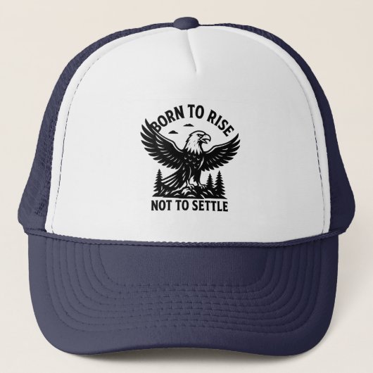 Born to Rise Eagle Trucker Hat voor mannen Pet (Voorkant)