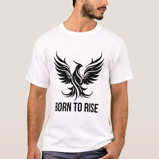 Born to Rise Phoenix Graphic Motivational T-shirt (Voorkant)