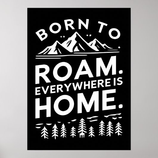 Born to Roam - Overal is Inspirerend voor thuis Poster (Voorkant)