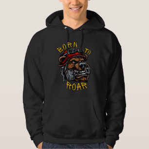 Born To Roar - Biker Bear Motor Zuiger Hoodie