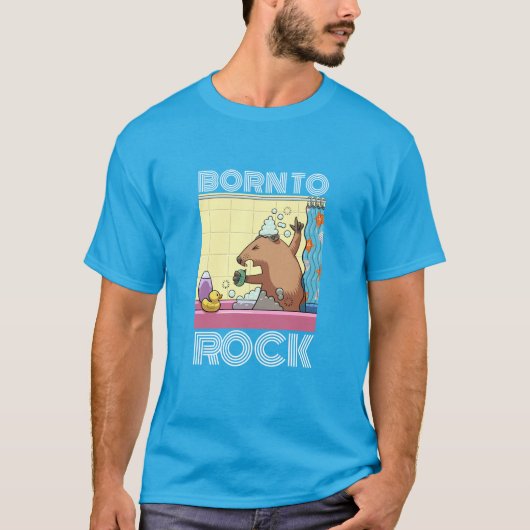 Born to Rock (bewerkbare tekst) Zingende Groundhog T-shirt (Voorkant)