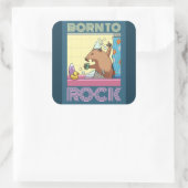 Born to Rock (bewerkbare tekst) Zingende Groundhog Vierkante Sticker (Tas)