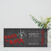 Born to Rock - Boy Baby shower Ticket Invitation Kaart (Staand voorkant)