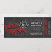 Born to Rock - Boy Baby shower Ticket Invitation Kaart (Voorkant)