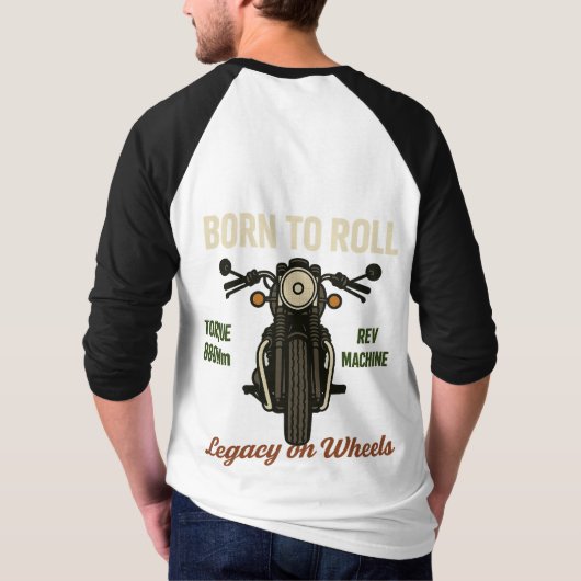 Born to Roll - Rev Machine Motorcycle T-shirt (Achterkant)
