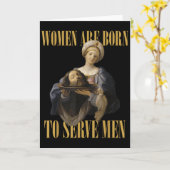 Born To Serve Men Christian Boss Girl Motivational Kaart (Gele Bloem)