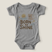 Born to Shine - Baby Zon en Wolk T-shirt ontwerp (Design voorkant)