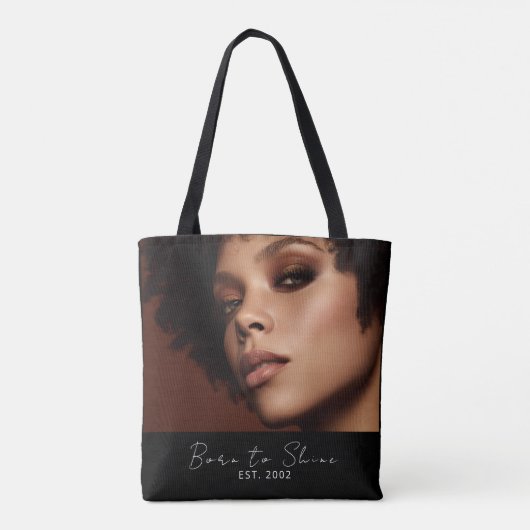 Born to Shine Photo Script Established Tote Bag (Achterkant)