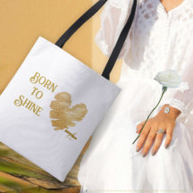 Born to Shine Witte Tote van Poet Adiela Akoo