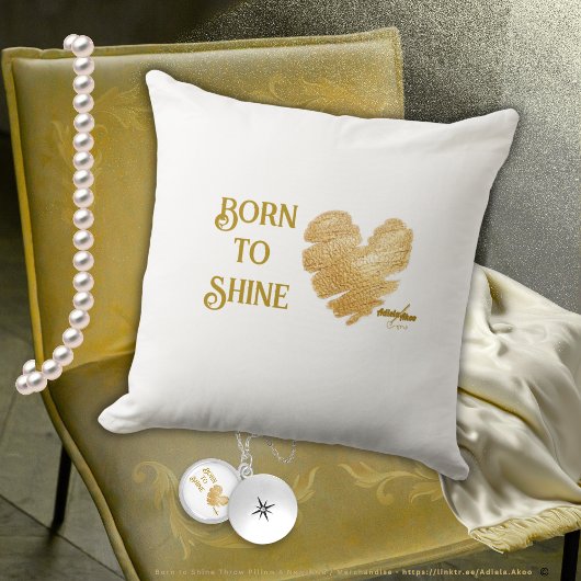 Born to Shine Witte Worpillow Kussen