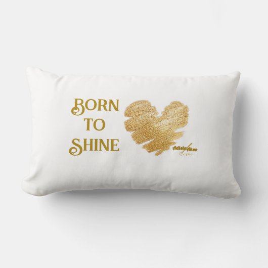 Born to Shine Witte Worpillow Kussen (Voorkant)