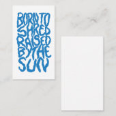 Born to shred, raised by the sun visitekaartje (Voorkant / Achterkant)