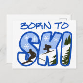 Born to Ski Briefkaart (Voorkant / Achterkant)