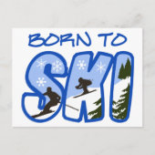 Born to Ski Briefkaart (Voorkant)