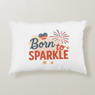 Born to Sparkle – Patriotic 4th of July Ontwerp vo Accent Kussen