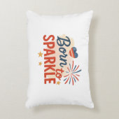 Born to Sparkle – Patriotic 4th of July Ontwerp vo Accent Kussen (Voorkant(Verticaal))