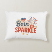 Born to Sparkle – Patriotic 4th of July Ontwerp vo Accent Kussen (Achterkant)
