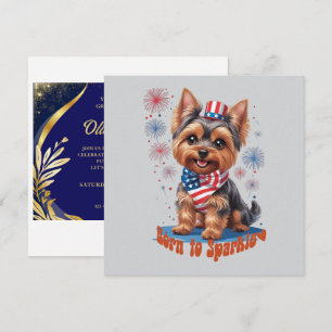 Born to Sparkle – Schattigee 4 juli feestuitnodigi Kaart