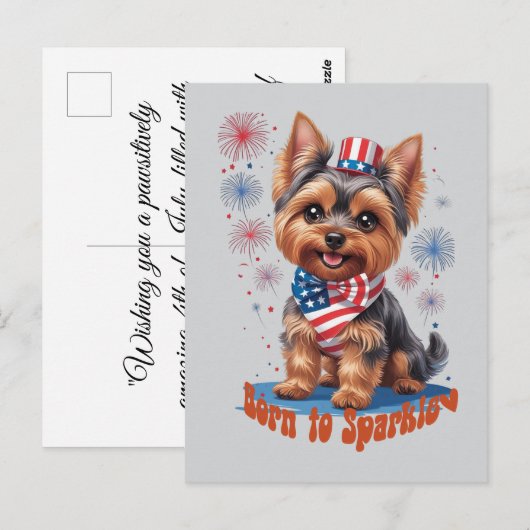 Born to Sparkle - Schattigee 4th of July Platte Ka Briefkaart (Voorkant / Achterkant)
