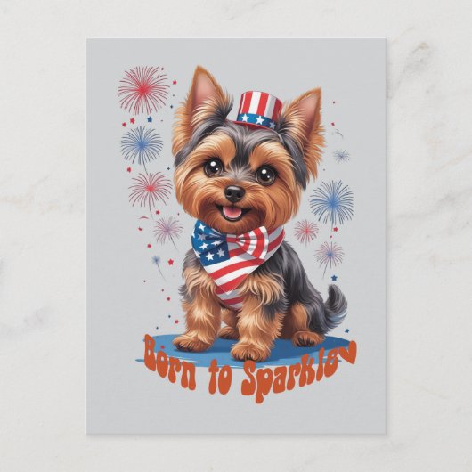 Born to Sparkle - Schattigee 4th of July Platte Ka Briefkaart (Voorkant)