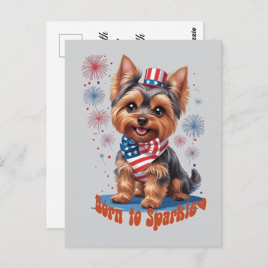 Born to Sparkle - Schattigee 4th of July Platte Ka Briefkaart (Voorkant / Achterkant)