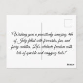 Born to Sparkle - Schattigee 4th of July Platte Ka Briefkaart (Achterkant)