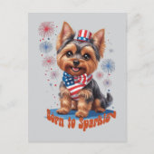 Born to Sparkle - Schattigee 4th of July Platte Ka Briefkaart (Voorkant)