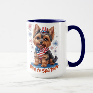 Born to Sparkle – Schattigee Patriottische Yorkie Mok