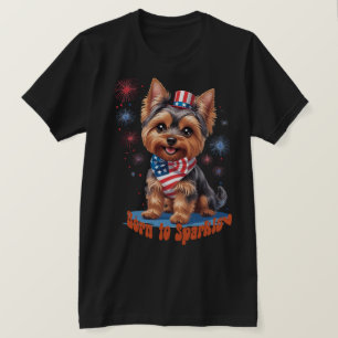 Born to Sparkle – Schattigee Yorkie 4th of July Pa T-shirt