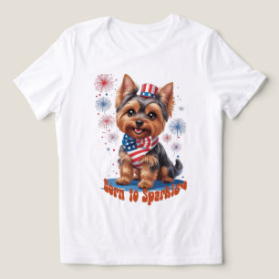 Born to Sparkle – Schattigee Yorkie 4th of July Pa Tri-Blend Shirt