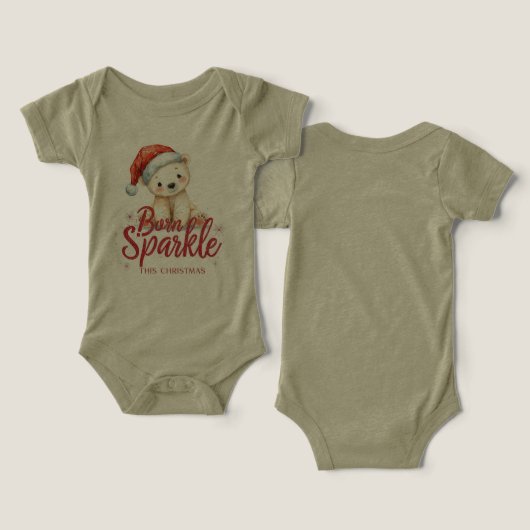 Born to Sparkle This Christmas Baby Shirt | Cute  (Ontwerp Voorkant & Achterkant)