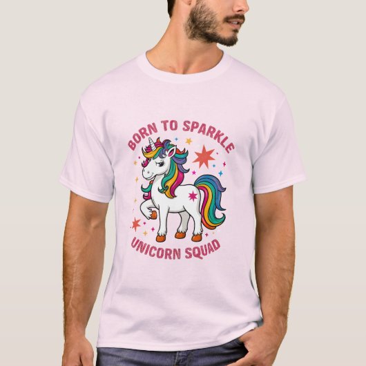 Born to Sparkle - Unicorn Squad T-shirt (Voorkant)