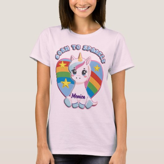 Born to Sparkle Unicorn T-Shirt  (Voorkant)