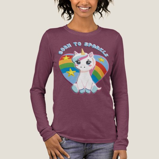 Born to Sparkle Unicorn T-Shirt (Voorkant)