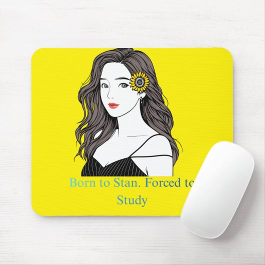 Born to Stan – K-Pop Aesthetic Girl Mouse Pad Muismat (Met muis)